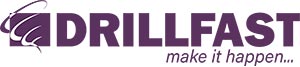 Purple logo with the words 'DRILLFAST make it happen...'.